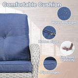 Belord Outdoor Wicker Loveseat with Coffee Table - Photo 3