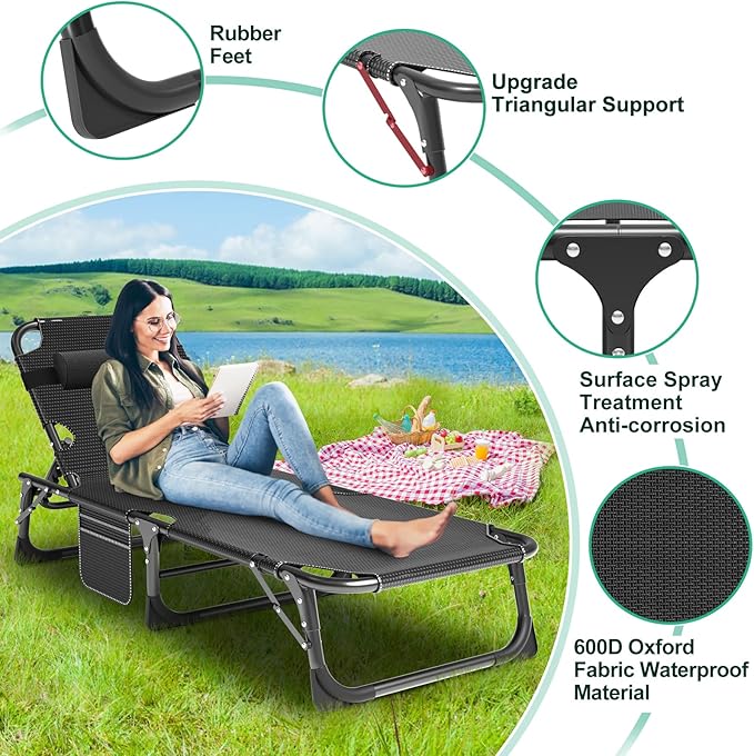 LILYPELLE Folding Lounge Chair with Mattress - Photo 6