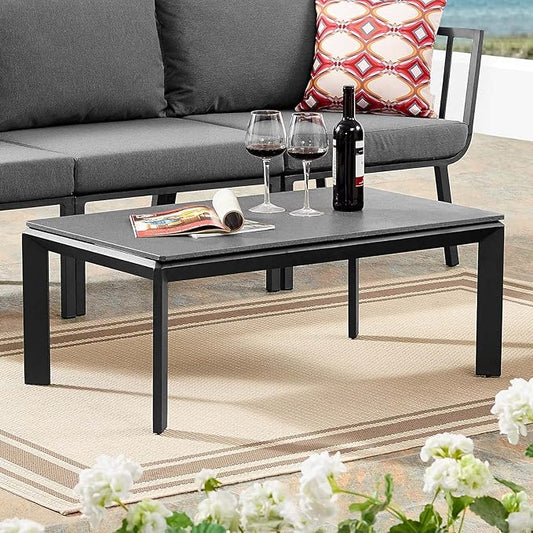 Modway Riverside Aluminum Outdoor Patio Coffee Table in Gray