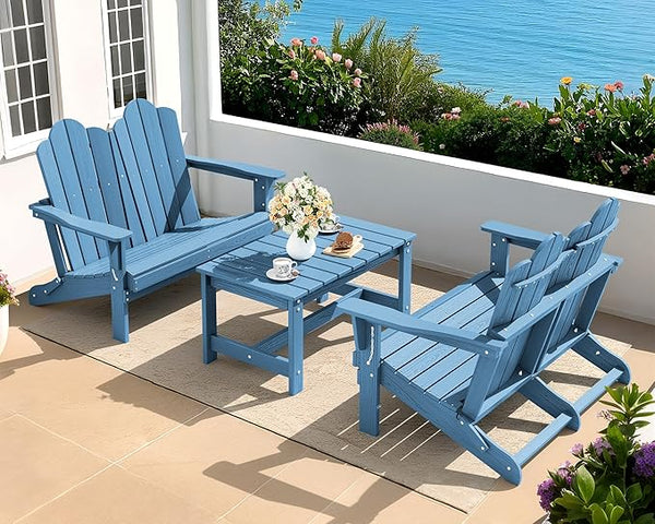 SERWALL 3 Pieces Patio Adirondack Bench Set - Photo 1