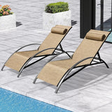 EROMMY Patio Chaise Lounge Chair Set of 2, Outdoor Lounge Chairs with 5 Position Adjustable Backrest - Photo 1