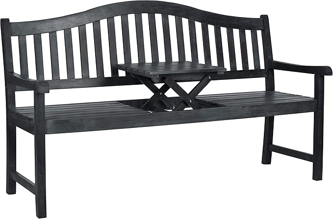 SAFAVIEH Outdoor Collection Mischa Natural Brown Bench