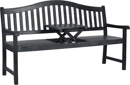 SAFAVIEH Outdoor Collection Mischa Natural Brown Bench