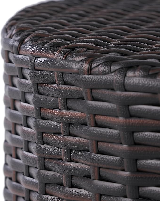 Christopher Knight Home Keaton Wicker Barrel Side Table, Multibrown 16.75 inches high x 17.5 inches wide 17.5 inches deep