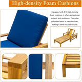 Polibi Acacia Wood Outdoor Lounge Chair with 3-Position Adjustable Backrest - Photo 4