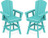SERWALL Swivel Adirondack Barstools Set of 2, HDPE Outdoor Swivel Bar Chairs Set of 2 for Patio, Poolside, Garden, Aruba - Photo 1