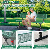Heavy Duty Park Bench for Outside, Metal Park Bench with Back Portable Frame - Photo 5