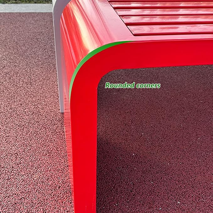 Metal Garden Bench, Weatherproof Backless Patio Benches, Outdoor Park Bench, Front Porch Bench, Pool Deck Bench, Choice of Colours, for Park, Yard, Porch, Lawn(Orange,47.2in/120cm)