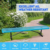 8FT/96INCH Heavy Duty Metal Garden Park Bench for Outside, Weatherproof Commercial Industrial Outdoor Garden Benches - Photo 3
