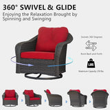 Wicker Swivel Rocking Chairs Set 2 - Photo 6