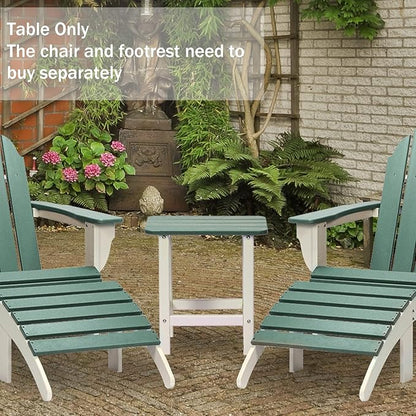Aoodor 19'' Adirondack Side Table, Rectangular HDPE End Table, Weather Resistant and Easy Maintenance, Green