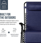 Best Choice Products Set of 2 Extra Wide Adjustable Steel Mesh Zero Gravity Lounge Chair Recliners w/Pillows and Cup - Photo 6