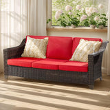 Joyside Patio Sofa - 3 Seater Rattan Sofa, All Weather High Back Sofa - Photo 1