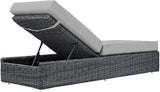 Modway Summon Wicker Rattan Aluminum Outdoor Patio Poolside Chaise Lounge Chair with Sunbrella® Fabric Cushions in - Photo 4