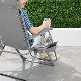 Best Choice Products Adjustable Zero Gravity Chair, Monochromatic Color Folding Patio Recliner w/Side Tray - Photo 5