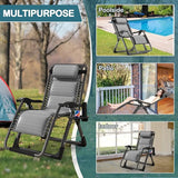 NAIZEA Padded Zero Gravity Chair, Cooling Fabric Folding Outdoor Lounge Chairs - Photo 3