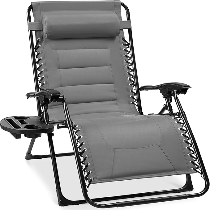 Best Choice Products Oversized Padded Zero Gravity Chair, Folding Outdoor Patio Recliner - Photo 1