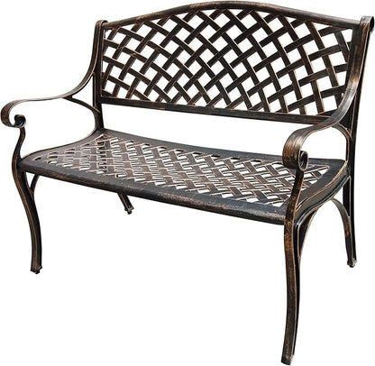 Oakland Living Outdoor Aluminum Modern Patio Bench Loveseat