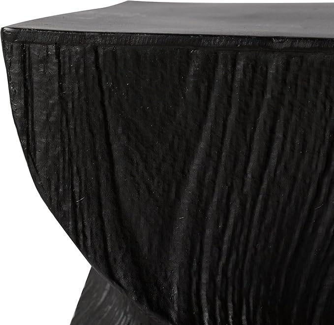 LeisureMod Modern Square Side Table, Accent End Table for Home, Outdoor Patio, Living Room Sofa, Night Stand, Weather-Resistant, Onyx Series in Black