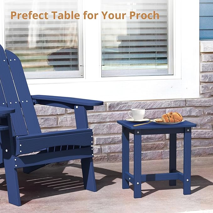 LUE BONA Outdoor Side Table, HDPS Small Outdoor Table, Adirondack Side Table, Outside End Table for Patio, Porch, Deck - Photo 5