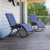 PURPLE LEAF Outdoor Reclining Chair Set of 2 Patio Zero Gravity Chaise Lounge Folding Chair with Removable Cushion - Photo 1