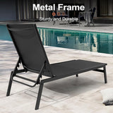 Crestlive Products Stackable Chaise Lounge Chair Outdoor Set of 4, Adjustable 5 Positions Pool Tanning Recliner - Photo 5