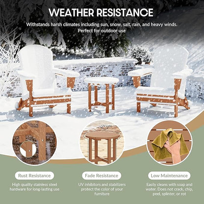 WestinTrends Dylan Adirondack Round Outdoor Side Table, Teak