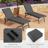 HAPPYGRILL Outdoor Chaise Lounge Chair Rattan Recliner Lounger with Removable Cushion & 3-Level Adjustable Backrest - Photo 9