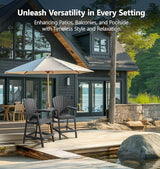 PASAMIC Tall Adirondack Chairs Set of 4, All-Weather HDPE Patio Chairs with Double Connecting Trays - Photo 6