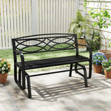 Tangkula 2-Person Outdoor Glider Bench, Patio Rocking Loveseat Chair with Metal Frame, Armrests - Photo 4