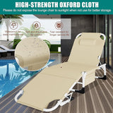 DoCred Heavy Duty Tanning Chair with Face Hole, Adjustable 5-Position Folding Chaise Lounge Chairs for Outside - Photo 6