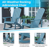 Flash Furniture Set of 2 Savannah Adirondack Rocking Chairs - Commercial Grade All-Weather Sea Foam Poly Resin Wood - Photo 4
