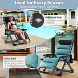 Slsy Zero Gravity Chair, Reclining Lounge Chair with Removable Cushion & Tray for Indoor and Outdoor - Photo 6