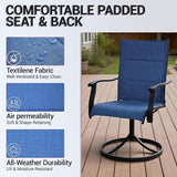 Outdoor Swivel Rocking Chairs Set of 2, High-Back Patio Dining Chairs, All-Weather Rotating Lounge Chairs for Garden - Photo 4