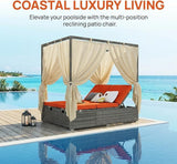 Harper & Bright Designs Adjustable Outdoor Sun Lounger with Canopy - Photo 7