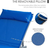 Kozyard Wilson Adjustable EDP Coated Wrought Iron Frame and Breathable Textilence Seat Chaise Lounge Chair (Blue - Photo 5