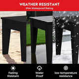 Costaelm Outdoor Patio Table and Chairs Set of 2, 2-Piece HDPE Garden Chair with Square Adirondack Side Table Set - Photo 9