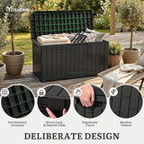 YITAHOME 60 Gallon Outdoor Storage Box, Large Water Resistant Resin Deck Box - Photo 4