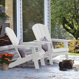 YEFU Adirondack Chair, Foldable Oversized Plastic Adirondack Chair Set of 4 with Cup Holder - Photo 2