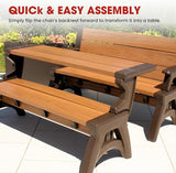 Convert-a-Bench 2-in-1 Outdoor Bench & Picnic Table - Foldable, Weather-Resistant Seating - Perfect for Patio, Lawn - Photo 4