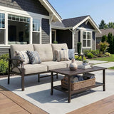 RoyalCraft 3 Seats Outdoor Patio Furniture Set, Outdoor Metal Sectional Furniture with Cushions - Photo 1