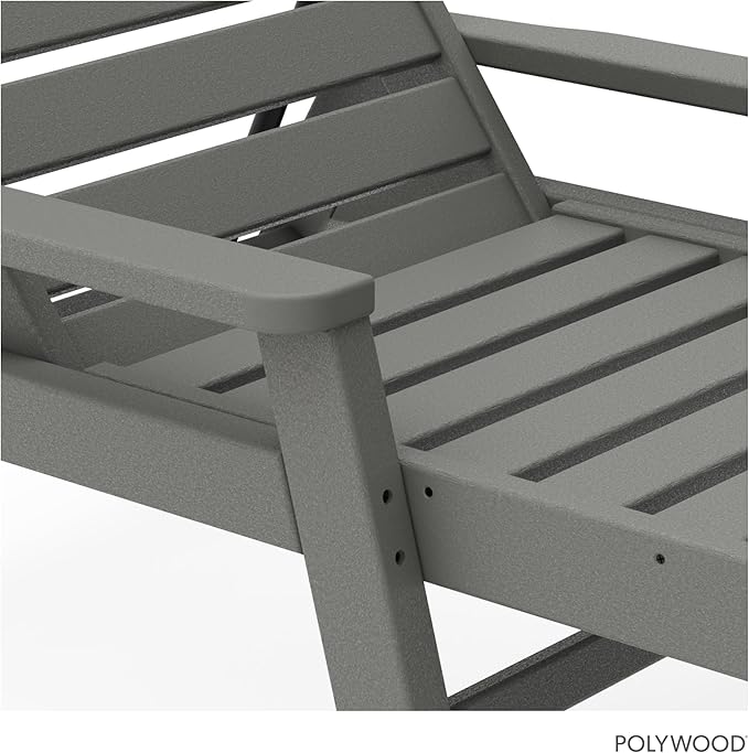 POLYWOOD NCC2280GY Nautical Arms Chaise, Slate Grey