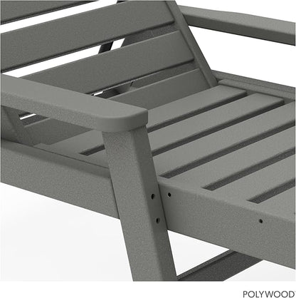 POLYWOOD NCC2280GY Nautical Arms Chaise, Slate Grey