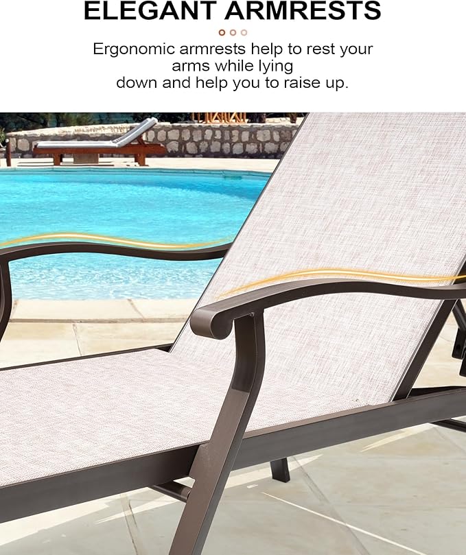 Crestlive Products Aluminum Chaise Lounge Set of 3 - Photo 5
