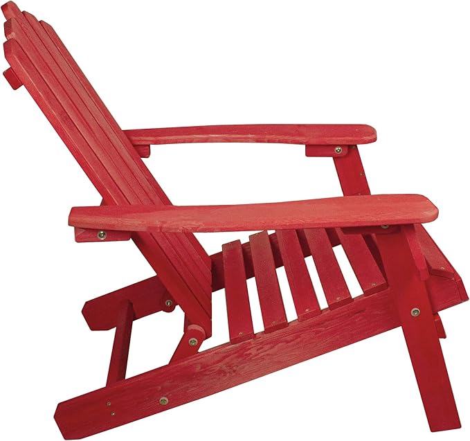 Northlight 36" Red Classic Folding Wooden Adirondack Chair