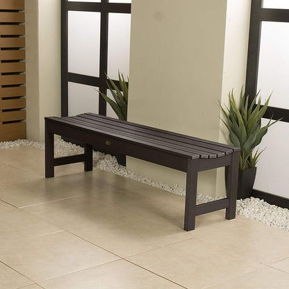 highwood Lehigh Picnic Garden Bench, 5 feet, Weathered Acorn