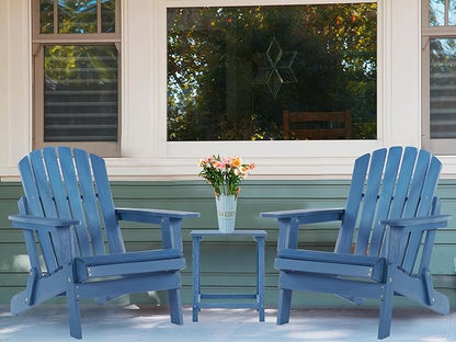 Set of 2 Outdoor Wooden Adirondack Chair with Pre-Assembled BackRest & SeatBoard, Patio Chair for Garden Backyard Lawn Deck Pool Beach Firepit