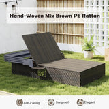 Tangkula Outdoor Rattan Daybed with Canopy & 6-Level Adjustable Backrests - Photo 9