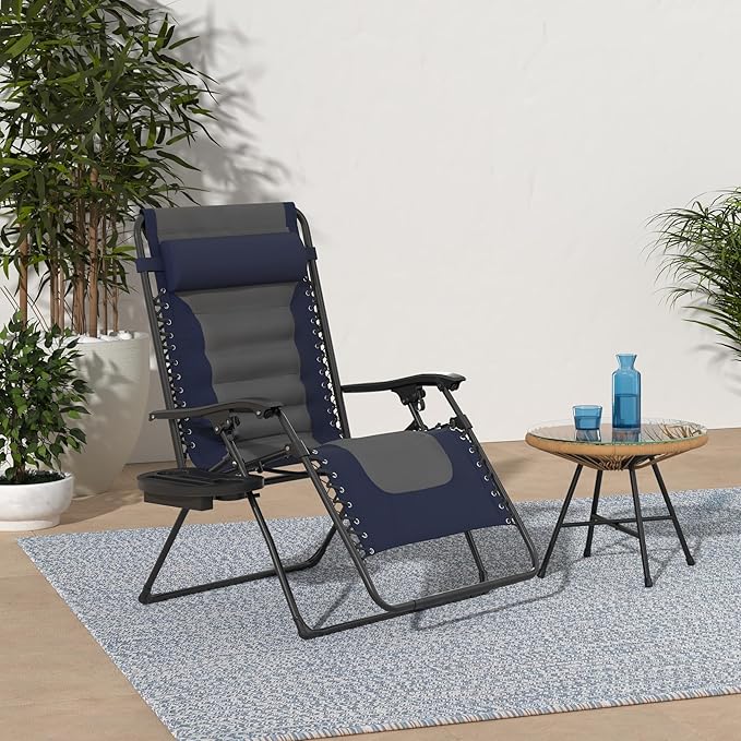 Best Choice Products Oversized Padded Zero Gravity Chair, Folding Outdoor Patio Recliner - Photo 2