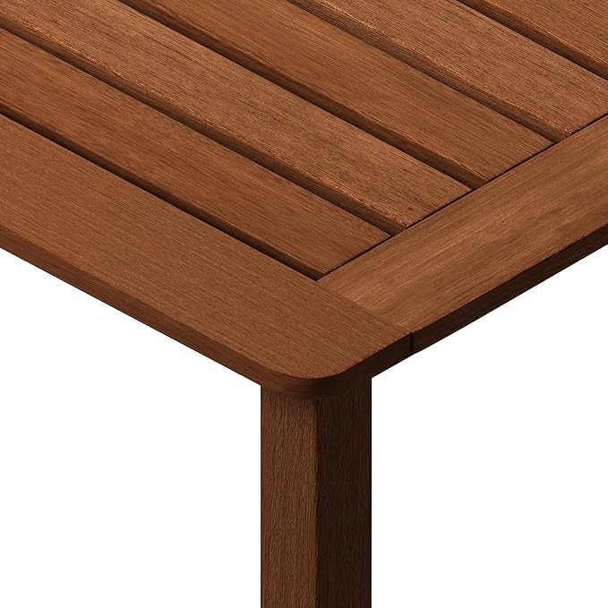 Furinno Tioman Outdoor Dining Table, Natural 35.5"D x 59.0"W x 29.0"H - Photo 9